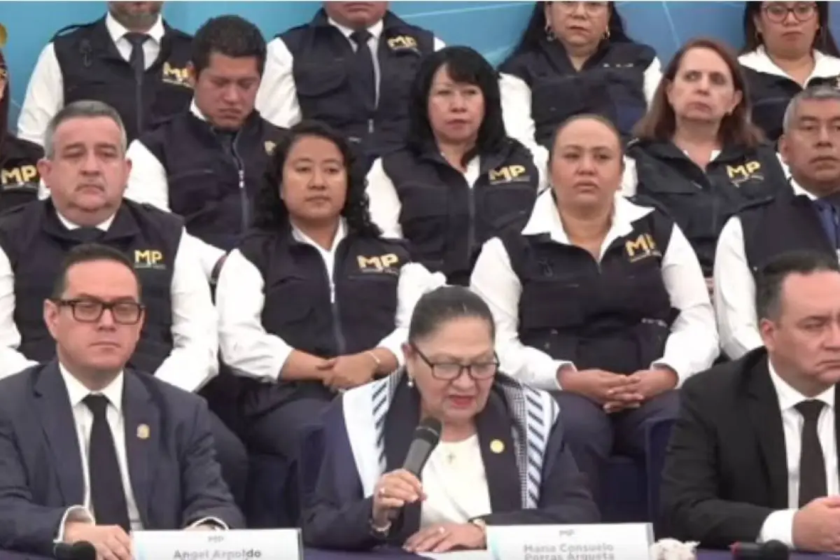 La fiscal general, Consuelo Porras, en conferencia junto a autoridades de diferentes fiscalías y de la Fiscalía General de El Salvador., Ministerio Público