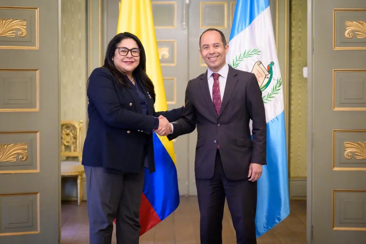 La vicecanciller Mónica Bolaños Pérez y el viceministro de Relaciones Exteriores de Colombia, Daniel Ávila Camacho., Foto X