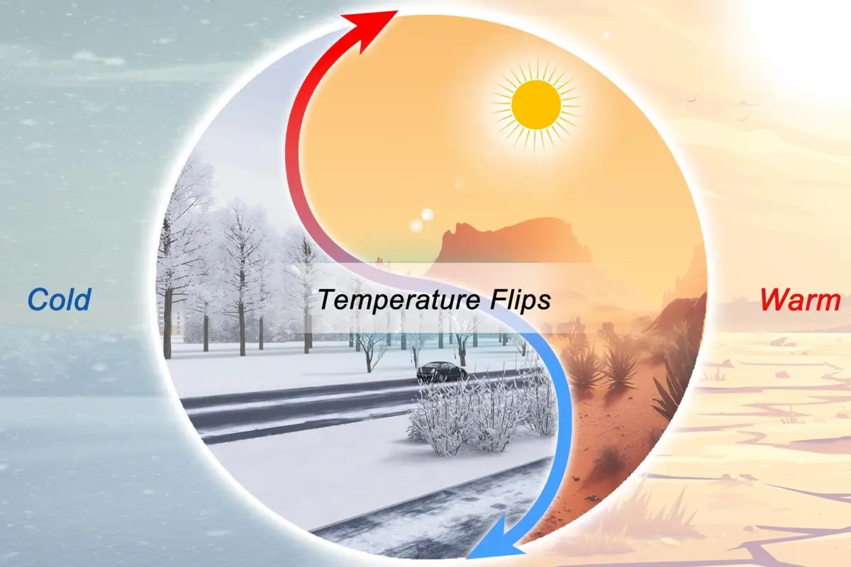 Los cambios bruscos de temperatura son variaciones rápidas entre temperaturas inusualmente cálidas y temperaturas inusualmente frías,  Fotografía facilitada por Sijia Wu, Ming Luo, Manqing Shi