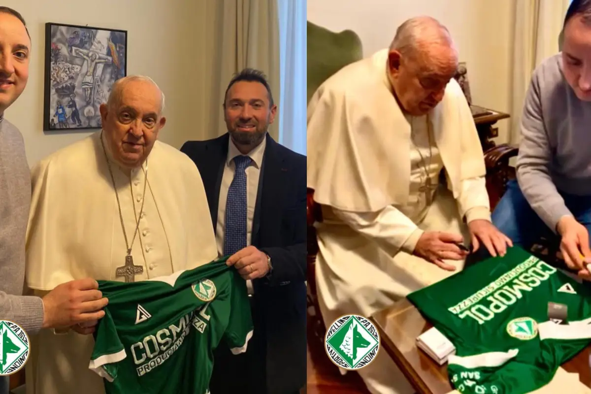 El papa Francisco en su momento firmó la camisola del Avellino 1912