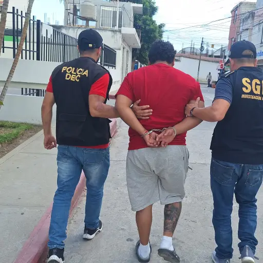 El sospechoso fue conducido ante la justicia para que conozca los motivos de su detención. ,PNC de Guatemala.