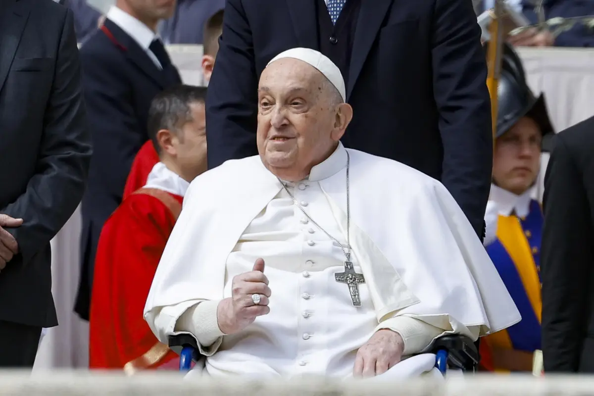  El papa Francisco al término de la misa del Domingo de Ramos., Foto EFE