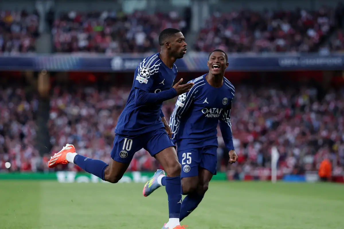 Celebración de Ousmane Dembélé ante el Arsenal - Champions League