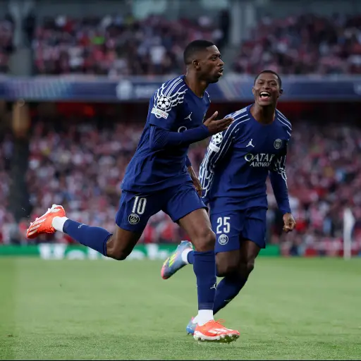 Celebración de Ousmane Dembélé ante el Arsenal - Champions League