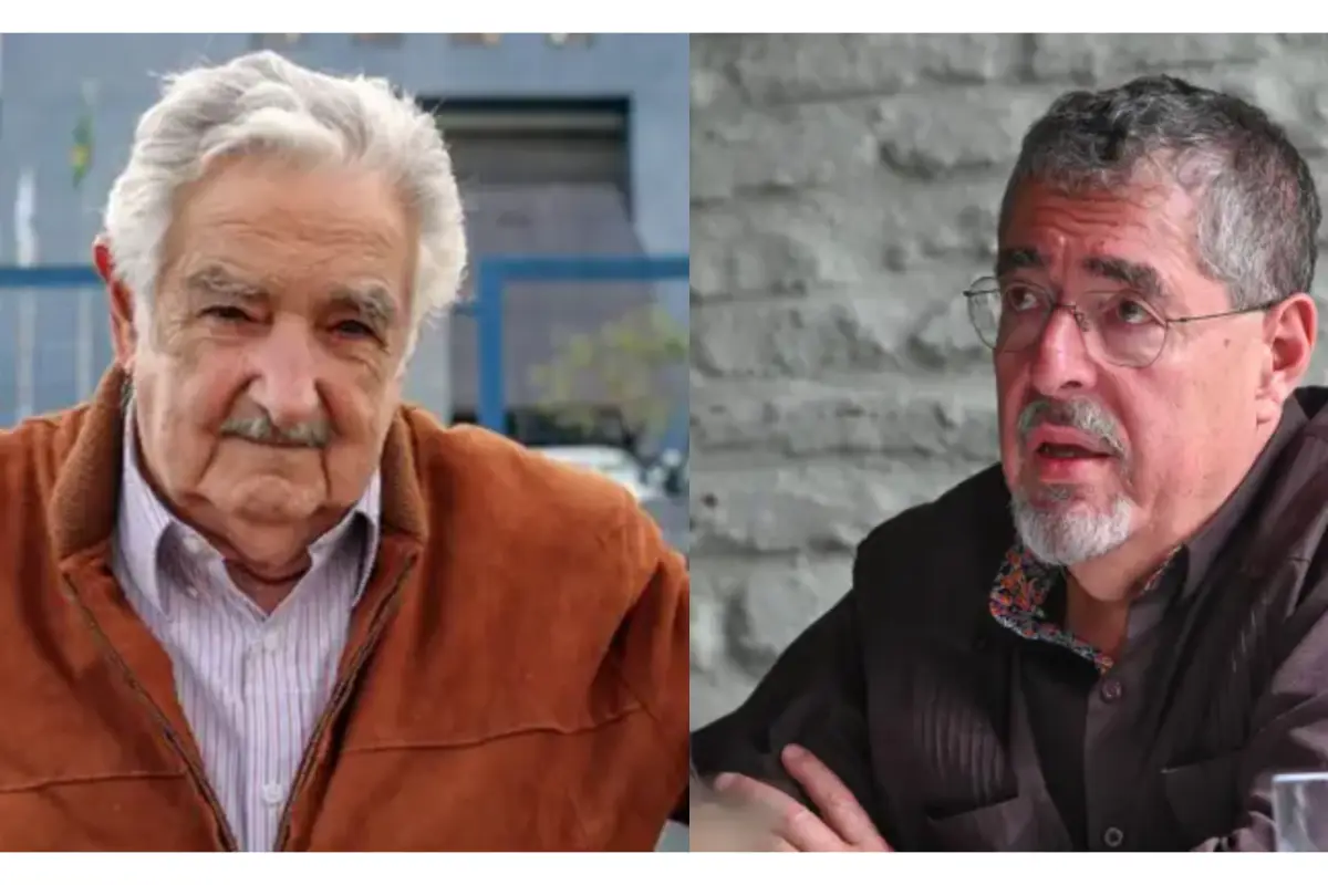 El expresidente uruguayo, José Mujica; y el mandatario guatemalteco, Bernardo Arévalo., 