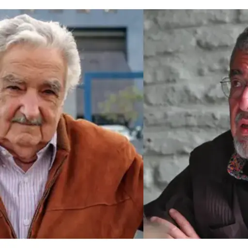 El expresidente uruguayo, José Mujica; y el mandatario guatemalteco, Bernardo Arévalo. ,