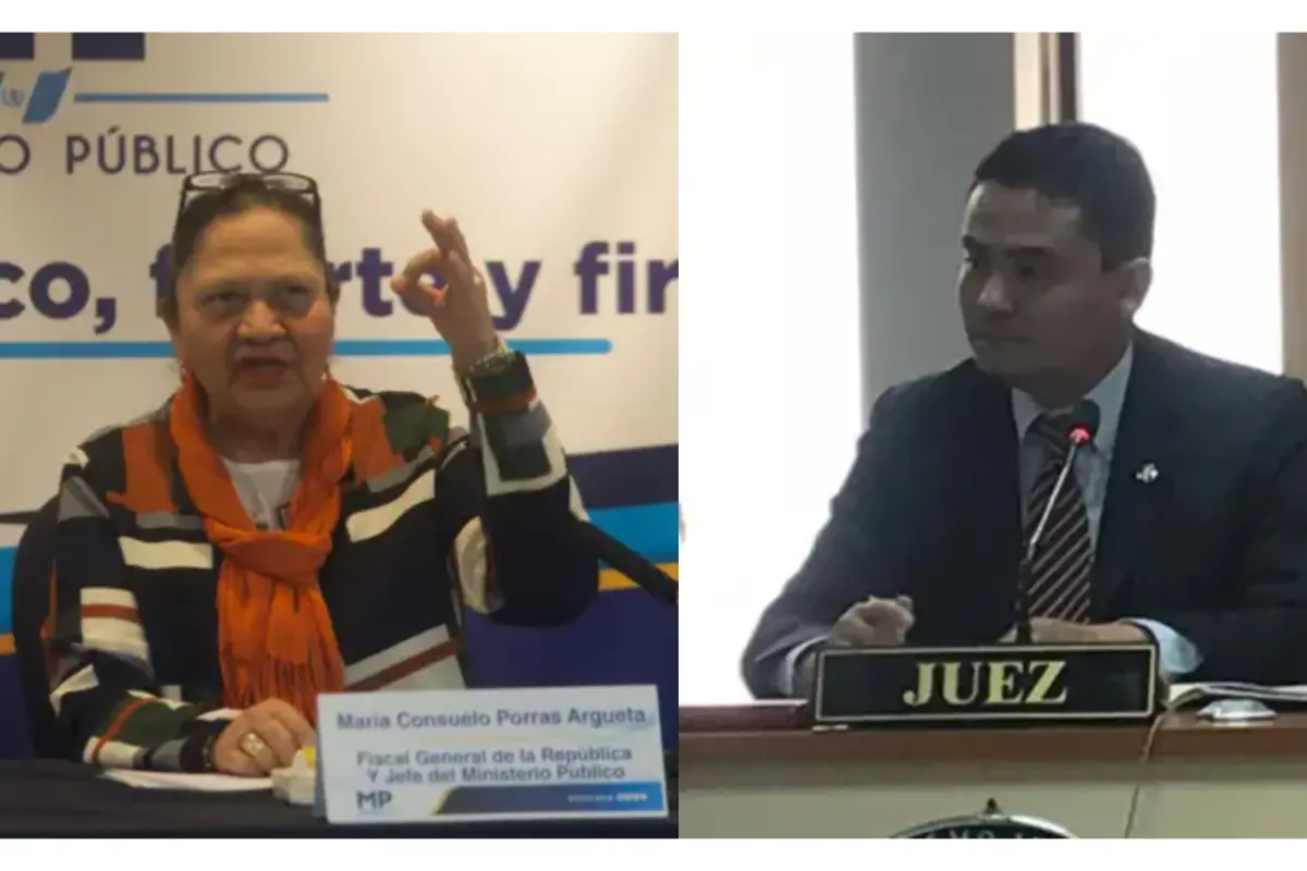 La fiscal general, Consuelo Porras; y el juez Fredy Orellana., 