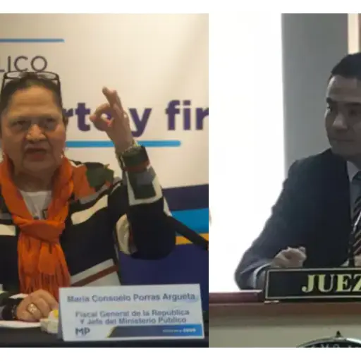 La fiscal general, Consuelo Porras; y el juez Fredy Orellana. ,