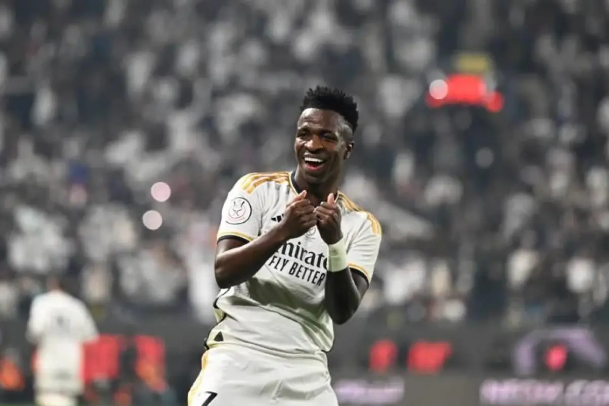 Vinícius durante la celebración de un gol 