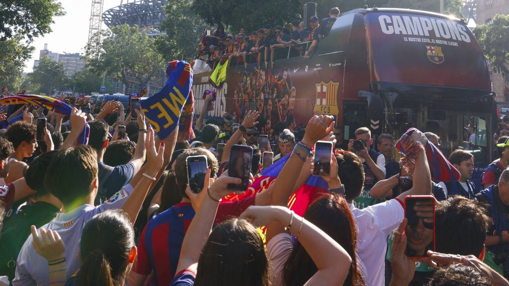 Barcelona celebra el triplete del Barça | EFE 