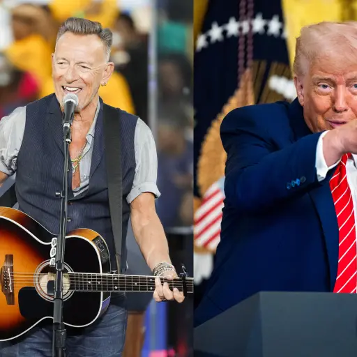Combo de fotografías de archivo donde aparecen el músico Bruce Springsteen y el presidente de Estados Unidos, Donalds Trump , EFE/ Archivo EFE
