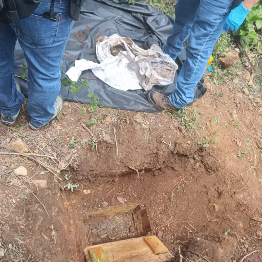 Restos humanos hallados en Oratorio. ,Foto MP