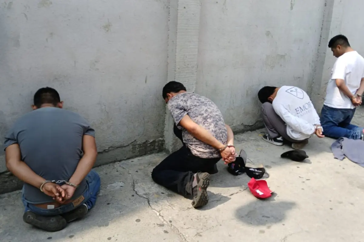 La policía capturó a cuatro presuntos secuestradores. , Foto PNC