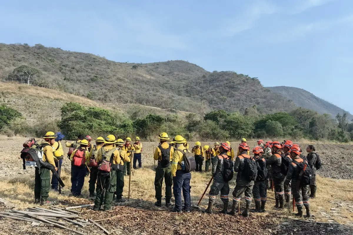 Las Brigadas de Conred trabajan en cuatro escenarios afectados por incendios forestales., Conred.