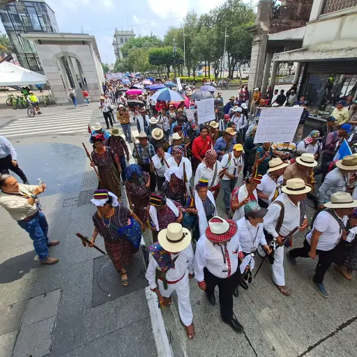 Las autoridades indígenas marchan en la capital para exponer sus demandas. ,Omar Solís/Emisoras Unidas