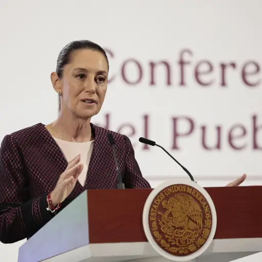La presidenta de México, Claudia Sheinbaum, participa durante su conferencia de prensa en Palacio Nacional de la Ciudad de México (México) ,  EFE/José Méndez