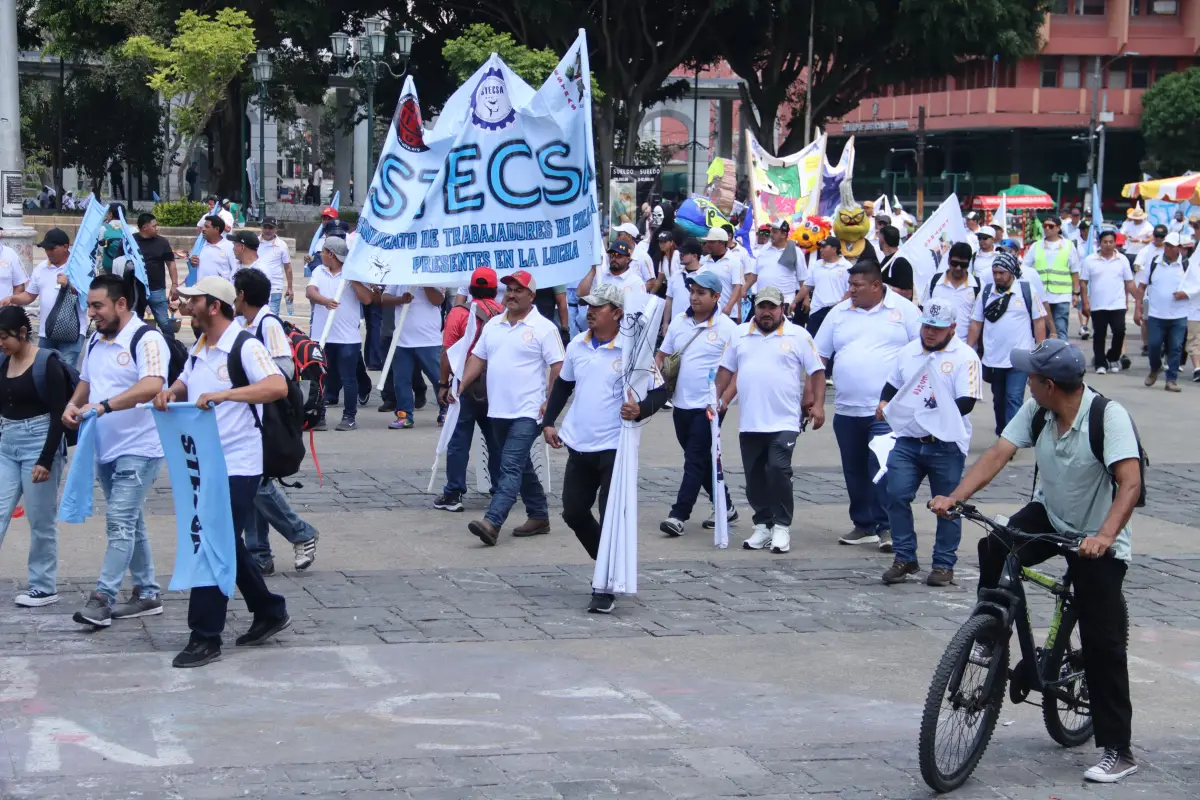 La marcha por el Día del Trabajo recorrió distintos puntos de la capital., Alex Meoño/Emisoras Unidas