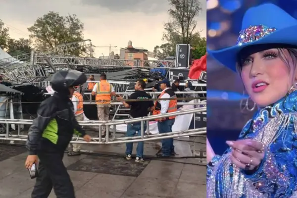 Escenario colapsa antes de concierto de Alicia Villarreal ¿Hay heridos? 