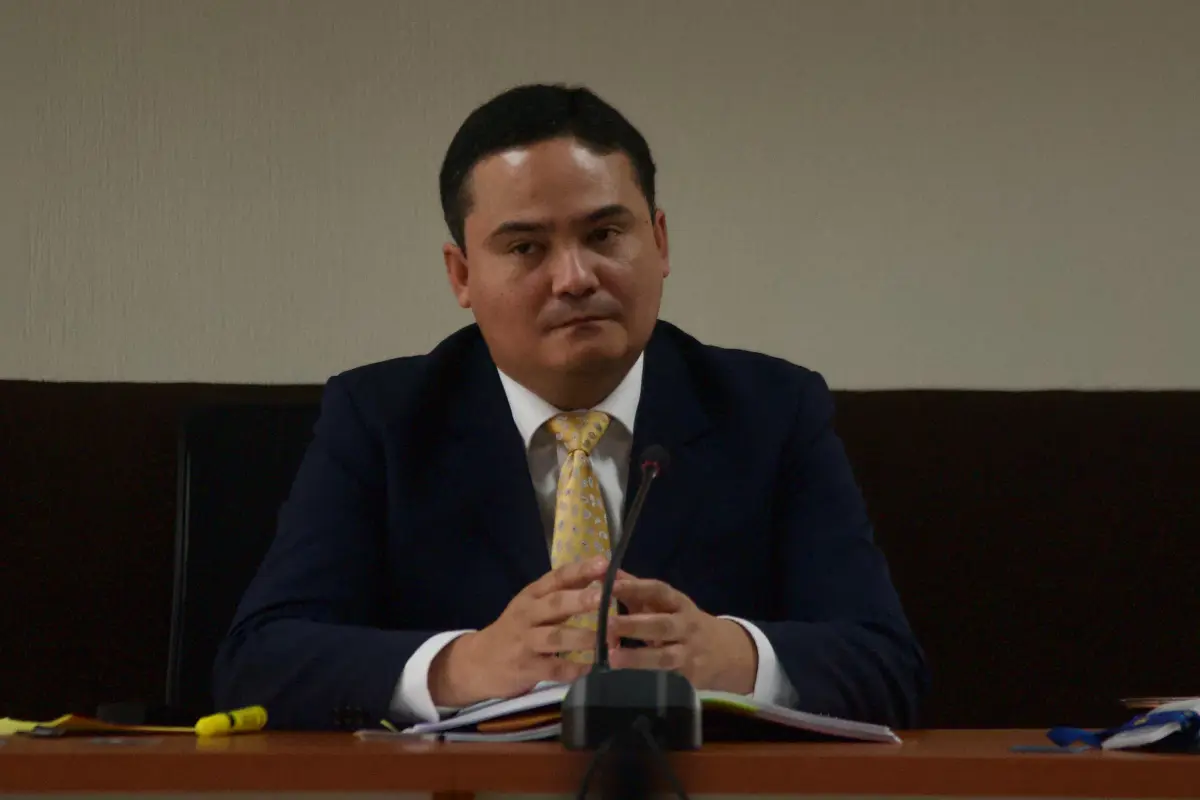 El juez Fredy Orellana durante la audiencia contra el abogado Eduardo Masaya, señalado en el caso Semilla., Omar Solís/Emisoras Unidas