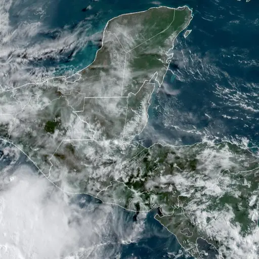 El Insivumeh tampoco descartó lluvias en el territorio nacional. ,Imagen satelital. 