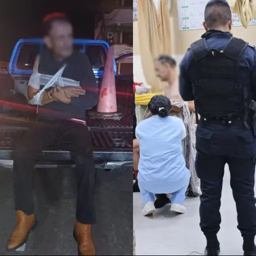 El detenido fue llevado a un centro asistencial tras su captura. ,PNC de Guatemala.