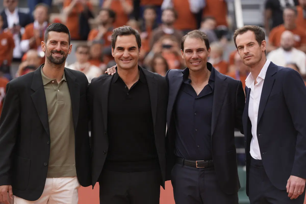 Roger Federer, Andy Murray y Novak Djokovic fueron parte del homenaje a Rafael Nadal - Roland Garros