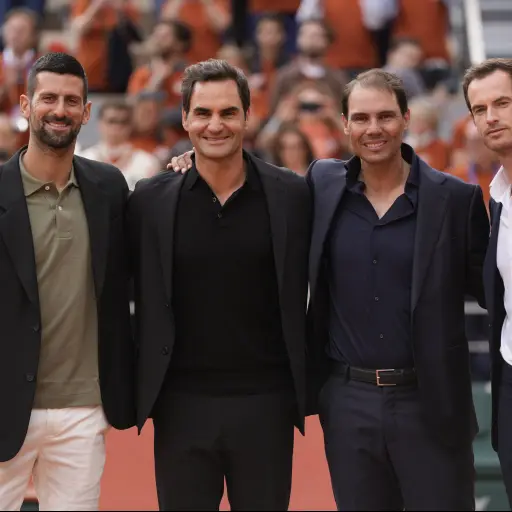 Roger Federer, Andy Murray y Novak Djokovic fueron parte del homenaje a Rafael Nadal - Roland Garros