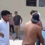 Video muestra brutal pelea entre ayudantes de buses en Jutiapa. ,Captura de pantalla video X.