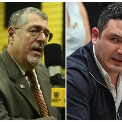 El presidente Bernardo Arévalo y el diputado oficialista, Samuel Pérez. ,de archivo: EU/EFE