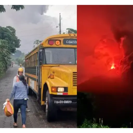 Evacuan a pobladores por prevención ante nueva erupción del volcán de Fuego. ,