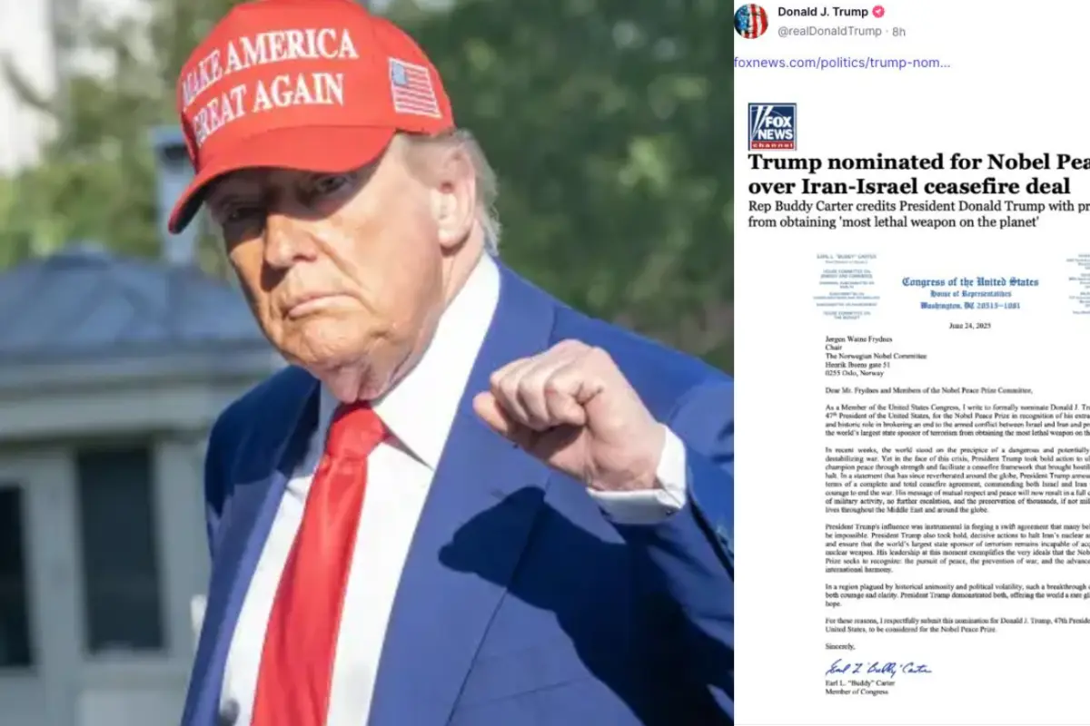 Proponen Nobel de la Paz para Trump, 