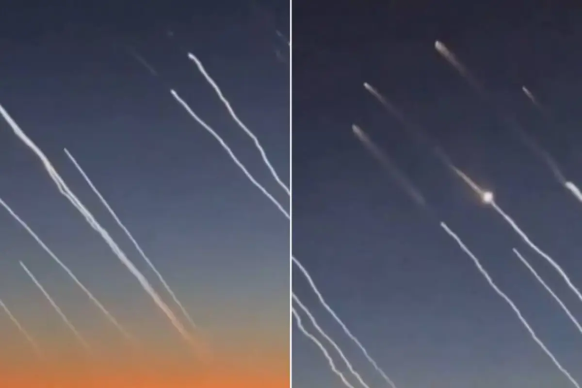 Graban desde avión el ataque con misiles de Irán a Israel, Capturas de pantalla de la red social X