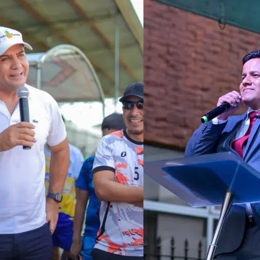 Hugo Sarceño, de blanco, y José Rueda, de saco, son los alcaldes guatemaltecos que permanecen en Israel.  ,Redes sociales.