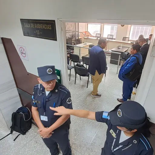 La sala donde se llevó a cabo la audiencia relacionada con el caso 