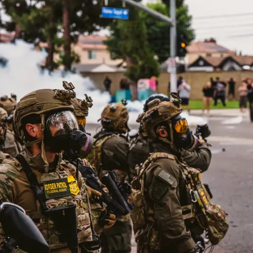 Agentes del CBP durante las protestas en Los Angeles.  ,FOTO CBP