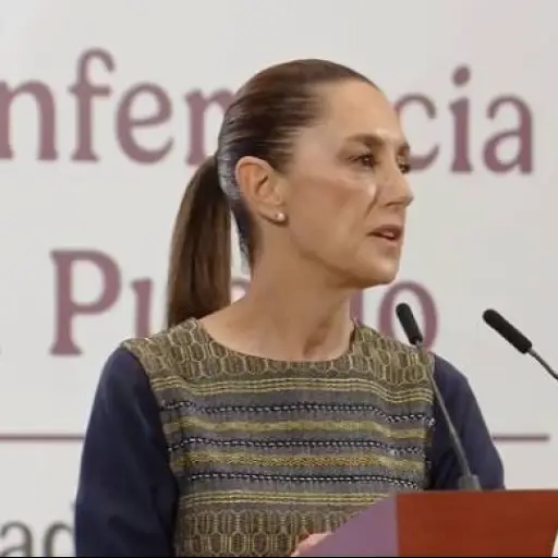 La presidenta de México, Claudia Sheinbaum, durante la conferencia matutina de este martes 10 de junio. ,Gobierno de México