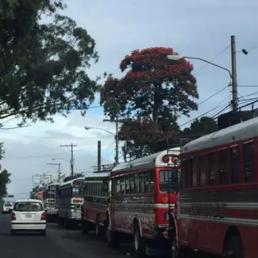Buses extraurbanos en la vía pública. ,ilustrativa de archivo