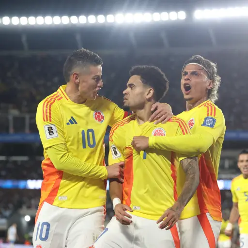 Celebración de Colombia en el estadio Monumental de Argentina  