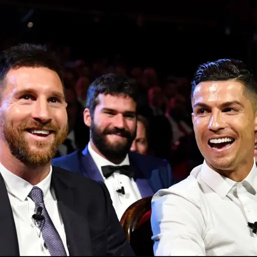 Leo Messi y Cristiano Ronaldo durante una gala deportiva - Getty Images