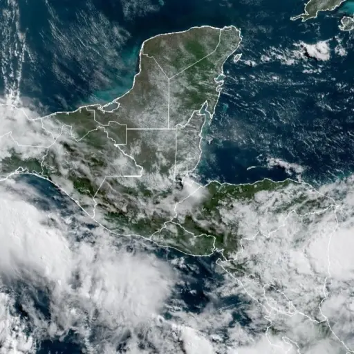 El mapa satelital muestra nubosidad en la parte sur del territorio nacional. ,GOES