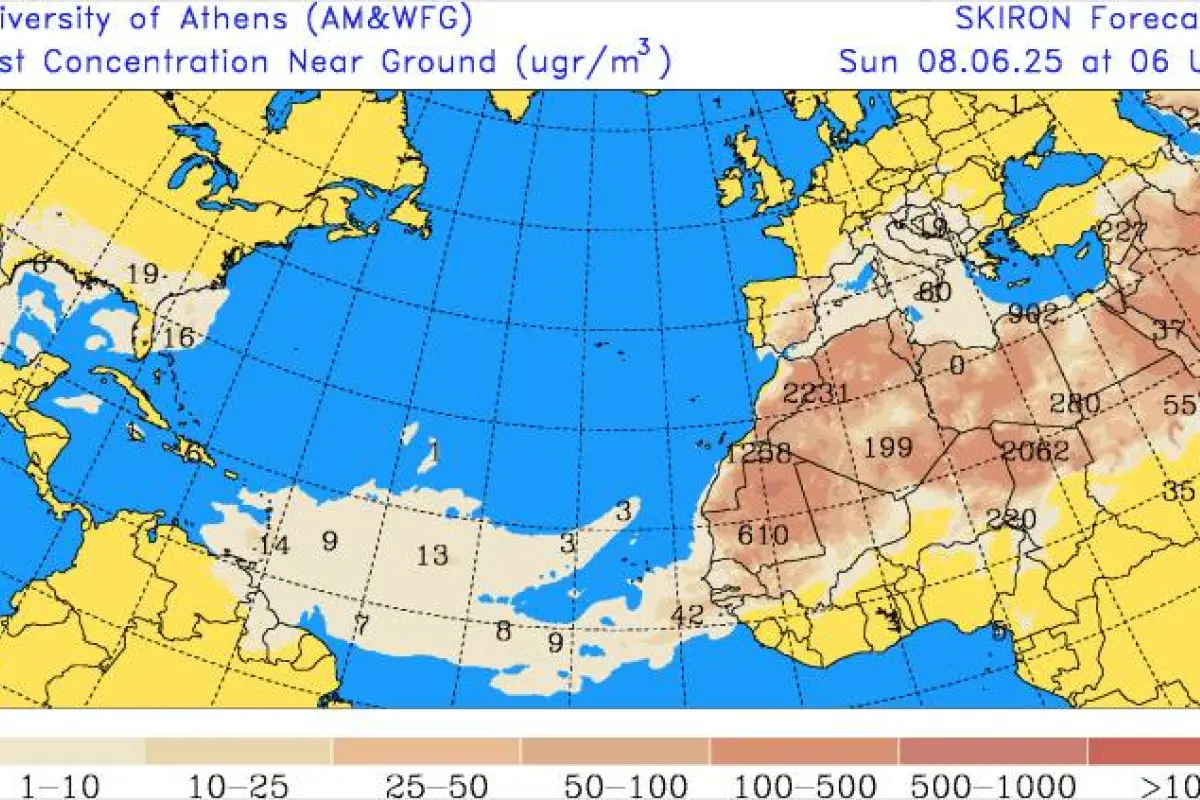 Guatemala mantiene un monitoreo permanente del desplazamiento del polvo del Sahara., Insivumeh