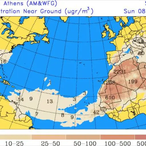 Guatemala mantiene un monitoreo permanente del desplazamiento del polvo del Sahara. ,Insivumeh