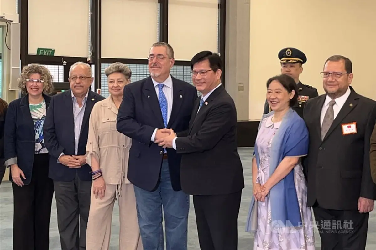 El presidente Arévalo y su comitiva arribaron este miércoles a Taiwán., CNA