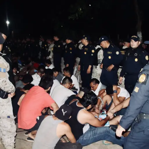 Las autoridades requisan la Granja Modelo de Rehabilitación Canadá, Escuintla, es en seguimiento a casos de extorsión. ,Foto PNC