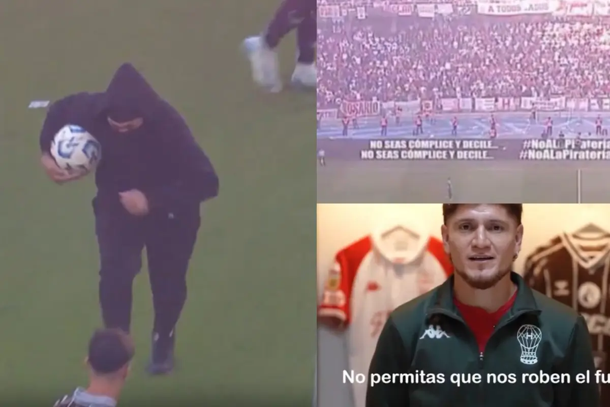 Mensaje no a la piratería previo a la final del futbol argentino 
