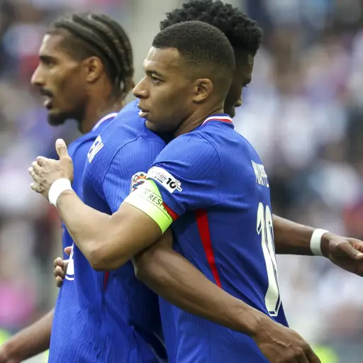 Celebración de Kylian Mbappé ante Alemania - EFE