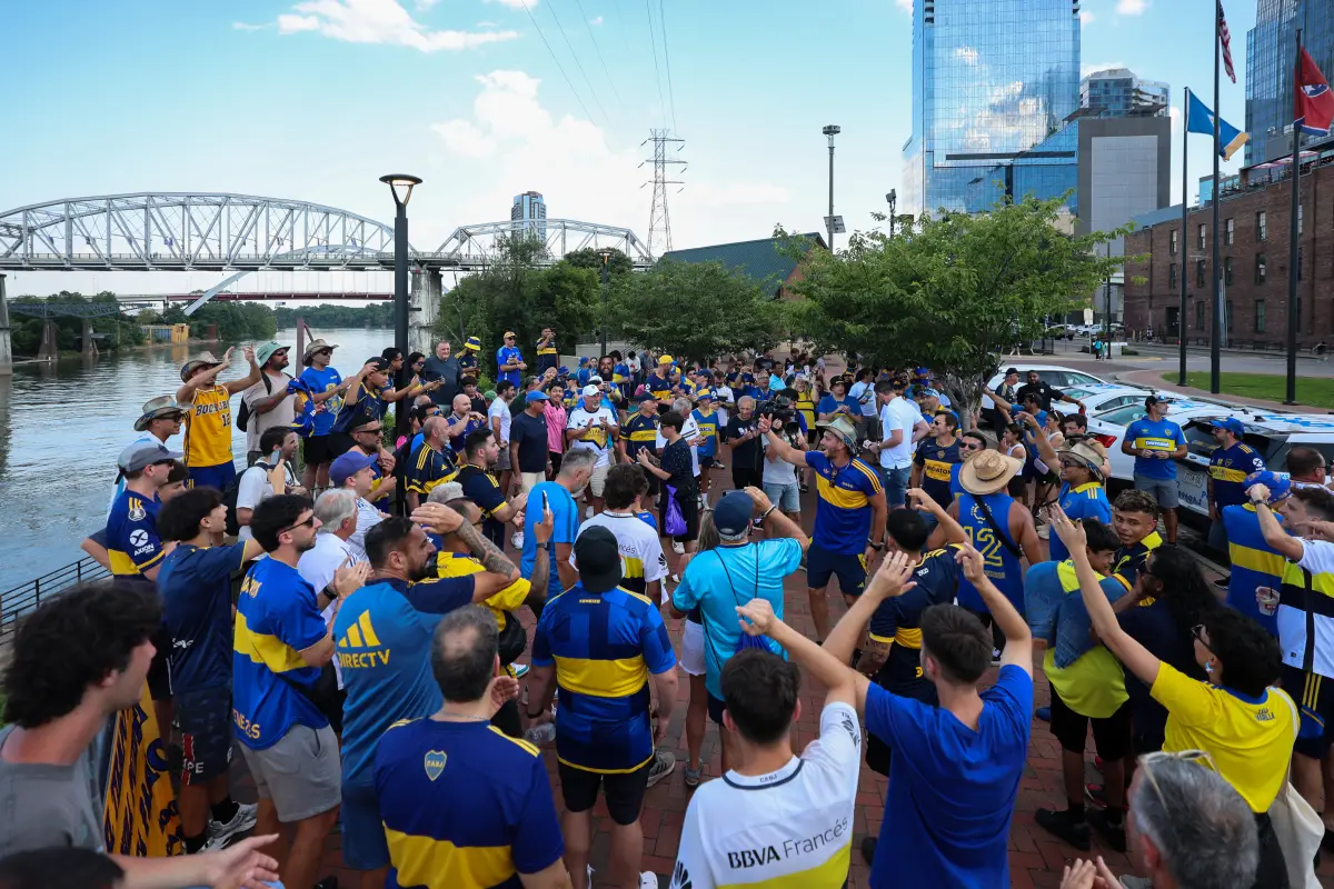 Afición de Boca apoya a su club este día en Nashville 