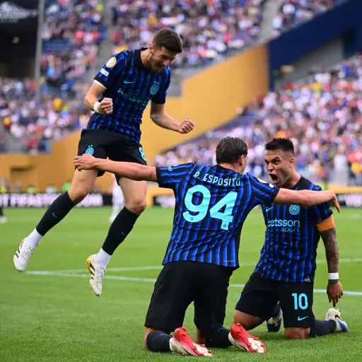 Celebración del Inter ante River Plate - Inter