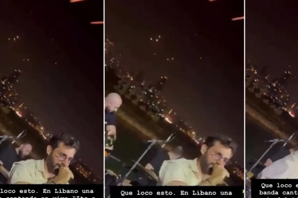Banda interpreta “Wonderful Life” mientras al fondo caen misiles entre Irán e Israel, Redes sociales