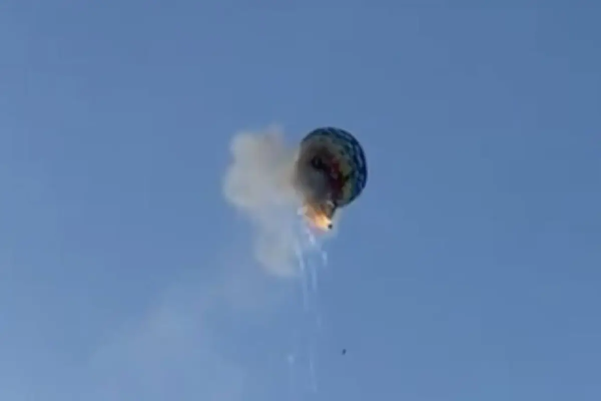 Accidente en globo aerostático , Captura de pantalla video X.